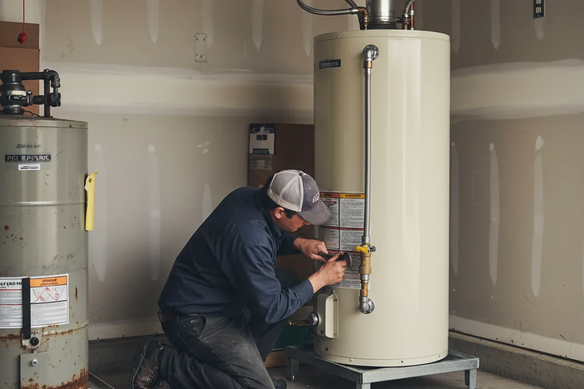 Water heater and shutoff valve replacement in De Soto
